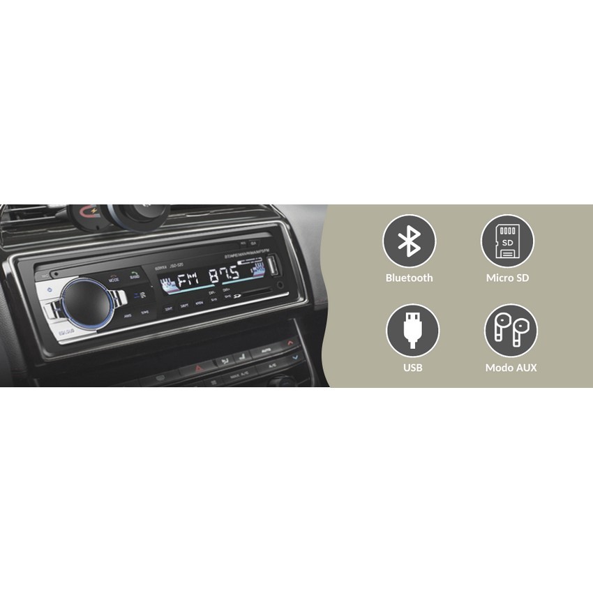 Radio en Coche Autoradio Bluetooth Manos Libres, Lifelf Radio 1 DIN Estéreo  4 x 65 W
