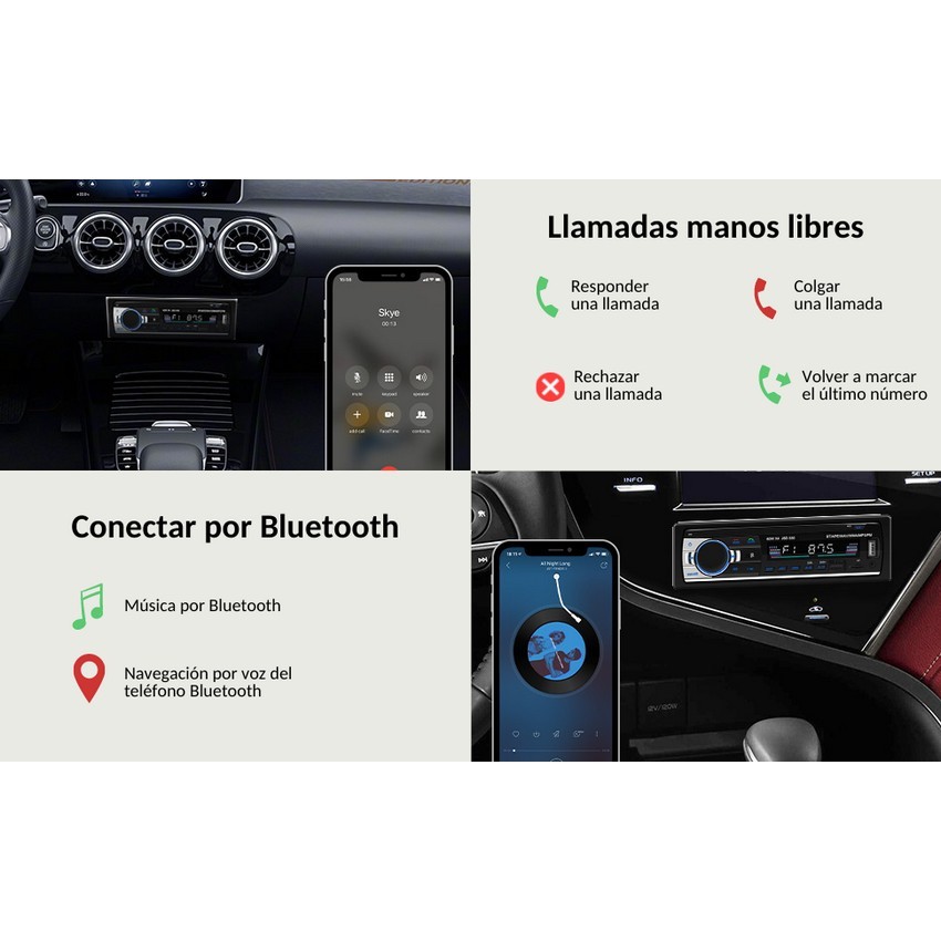 Radio Coche Bluetooth 5.0 Manos Libres, Chismos Autoradio Coche