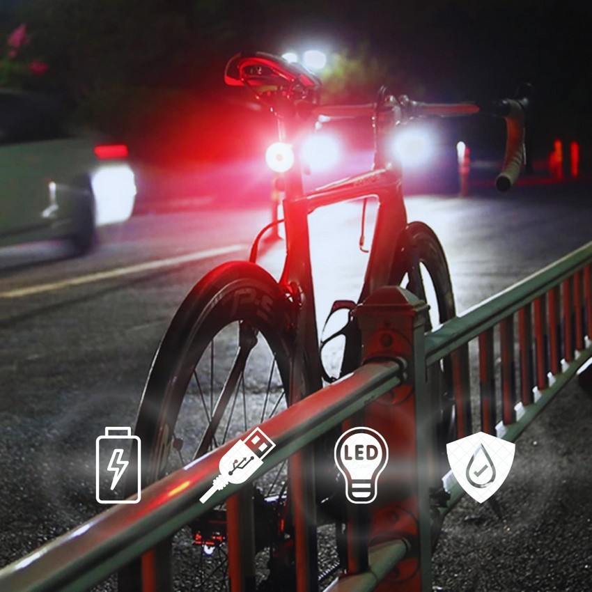 Luz Trasera LED recargable para bicicleta color Rojo NK-DO32005
