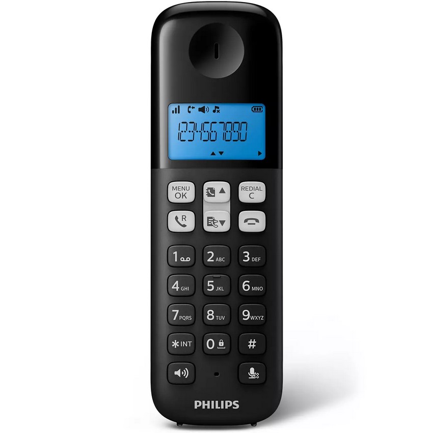 PHILIPS Telefono Fijo Sobremesa M20 Con Identificacion de Llamadas y Teclas  Grandes Negro