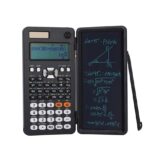 Calculadora científica negra con pizarra